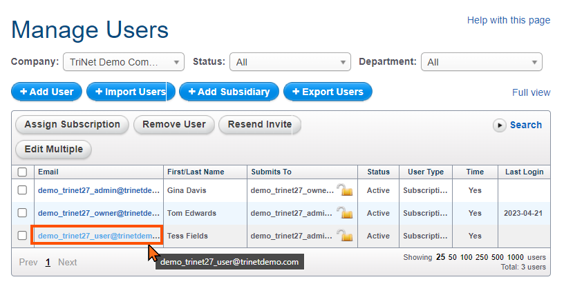 Types of Roles - Expense Managment – TriNet Cloud Help Desk